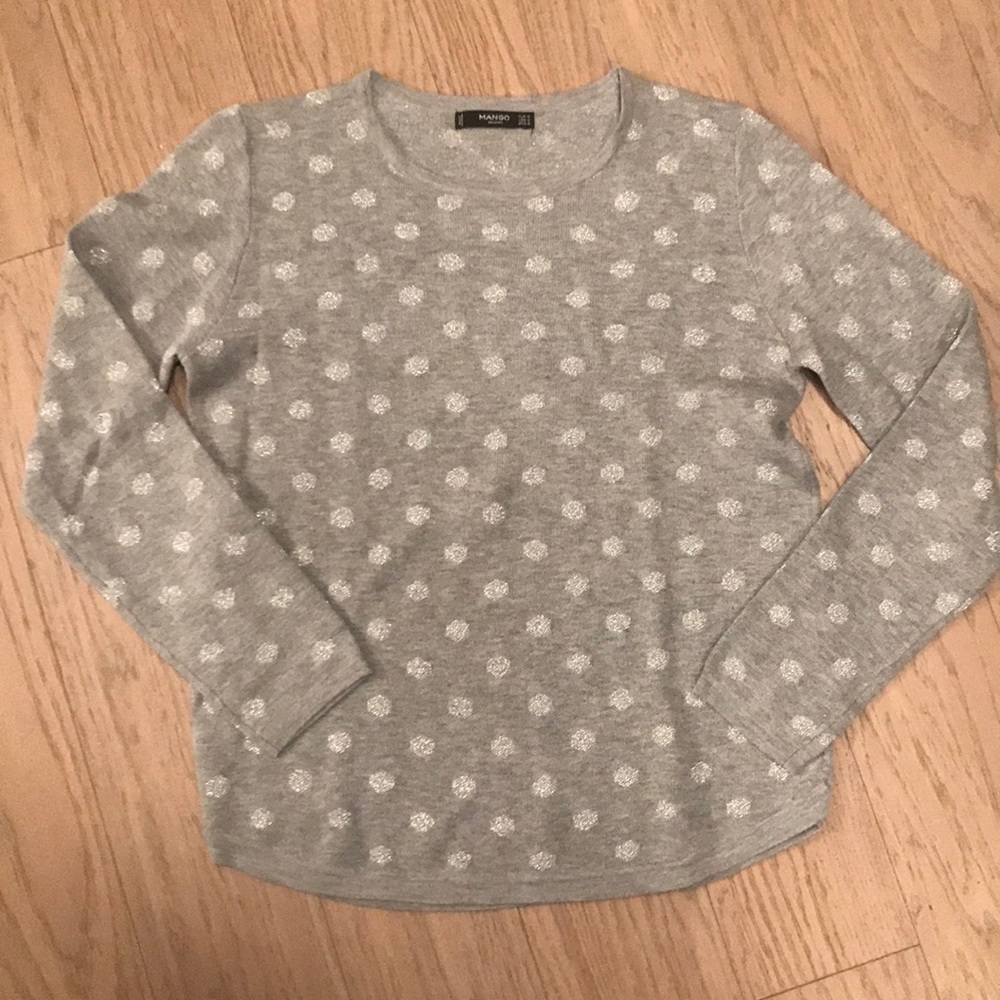 Mango polka dot metallic sweater.
